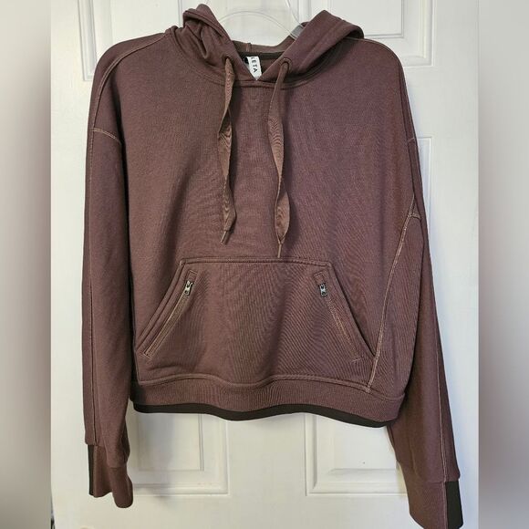 Athleta Recover Hoodie Women's Small Smoked Almond Brown Drawstring Gym EUC - Picture 8 of 8